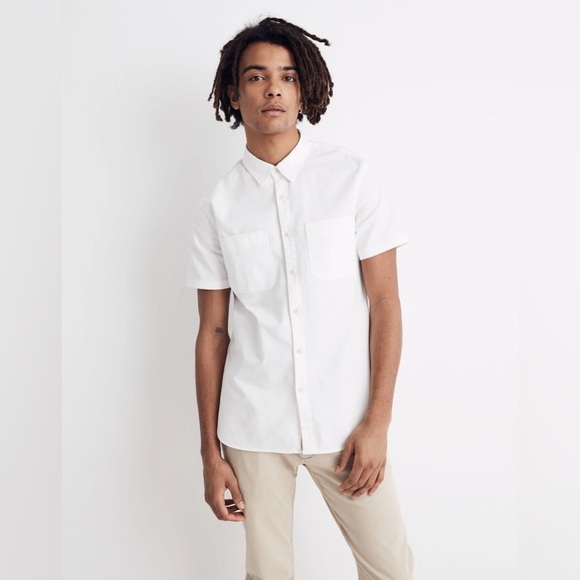 J. Crew White Cotton Soft Utility Chore Work Shirt L - Picture 1 of 6